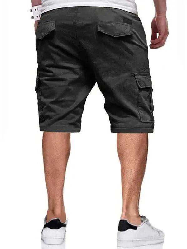Solid Drawstring Men Cargo Shorts - Shorts - LeStyleParfait