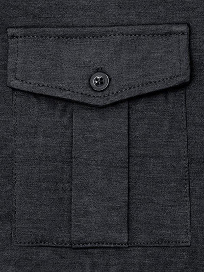 Solid Long Sleeve Men Polo Shirt - Polo Shirt - LeStyleParfait