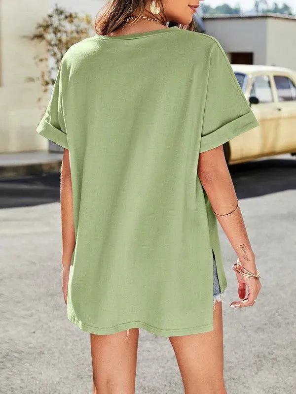Solid V-Neck Women Top - Women Tops - LeStyleParfait