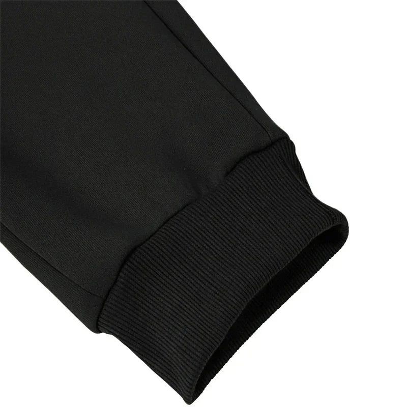 Sporty Casual Men Jogger Pants - Mid Rise Drawstring Tapered Fit