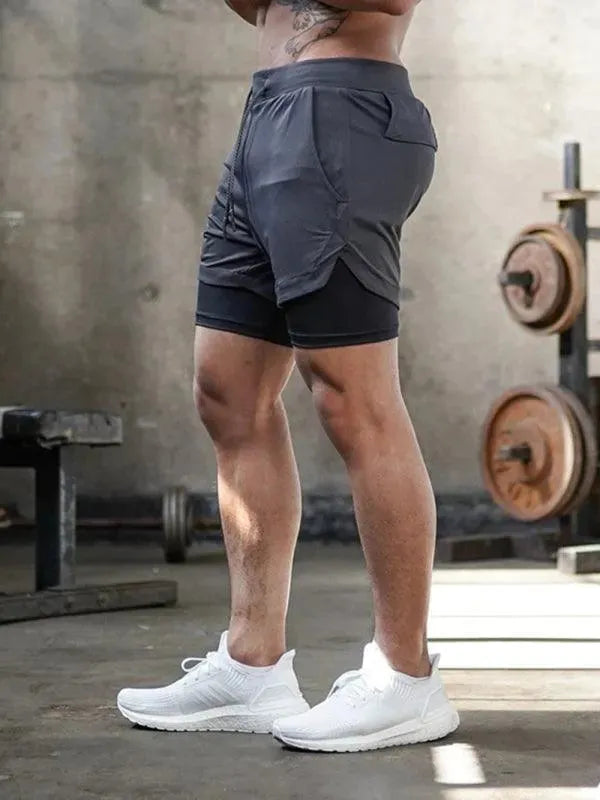 Two Piece Men Gym Shorts - Men's Shorts - LeStyleParfait