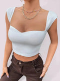 Square Neck Women Crop Top - Women Tops & Blouses | LeStyleParfait-Crop Top