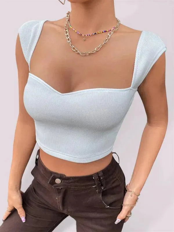 Square Neck Women Crop Top - Women Tops & Blouses | LeStyleParfait-Crop Top