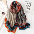 LeStyleParfait Women's Scarves & Shawls Stylish Wrap Scarf Printed Silk Satin -Scarf