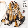 LeStyleParfait Women's Scarves & Shawls Stylish Wrap Scarf Printed Silk Satin -Scarf