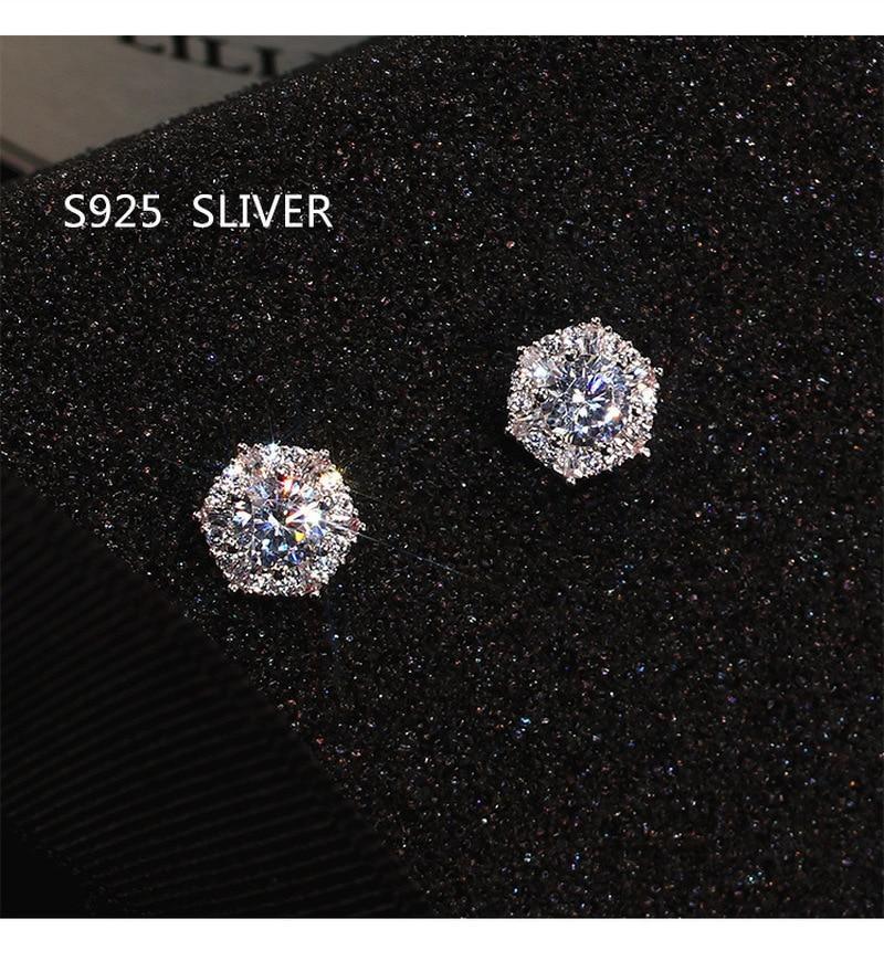 Sterling Silver Round Stud Earrings - Earrings - LeStyleParfait