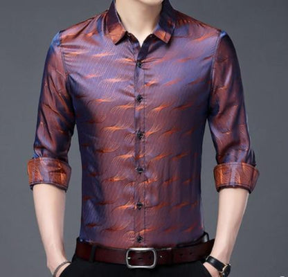 Stewart Satin Summer Shirt For Men - Silk Shirt - LeStyleParfait