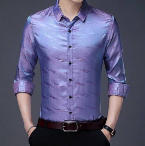Stewart Satin Summer Shirt For Men - Silk Shirt - LeStyleParfait