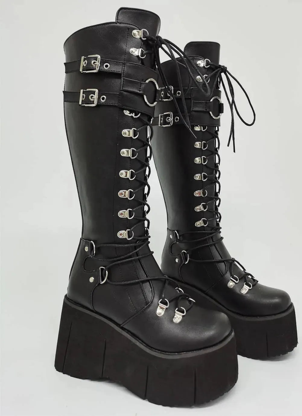 Strap Platform Wedges Boots - Wedge Shoes - LeStyleParfait