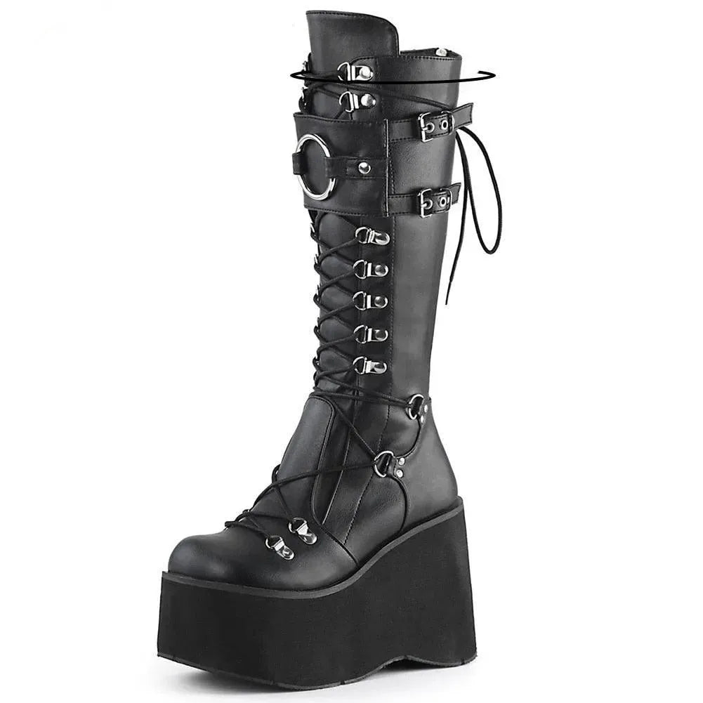 Strap Platform Wedges Boots - Wedge Shoes - LeStyleParfait