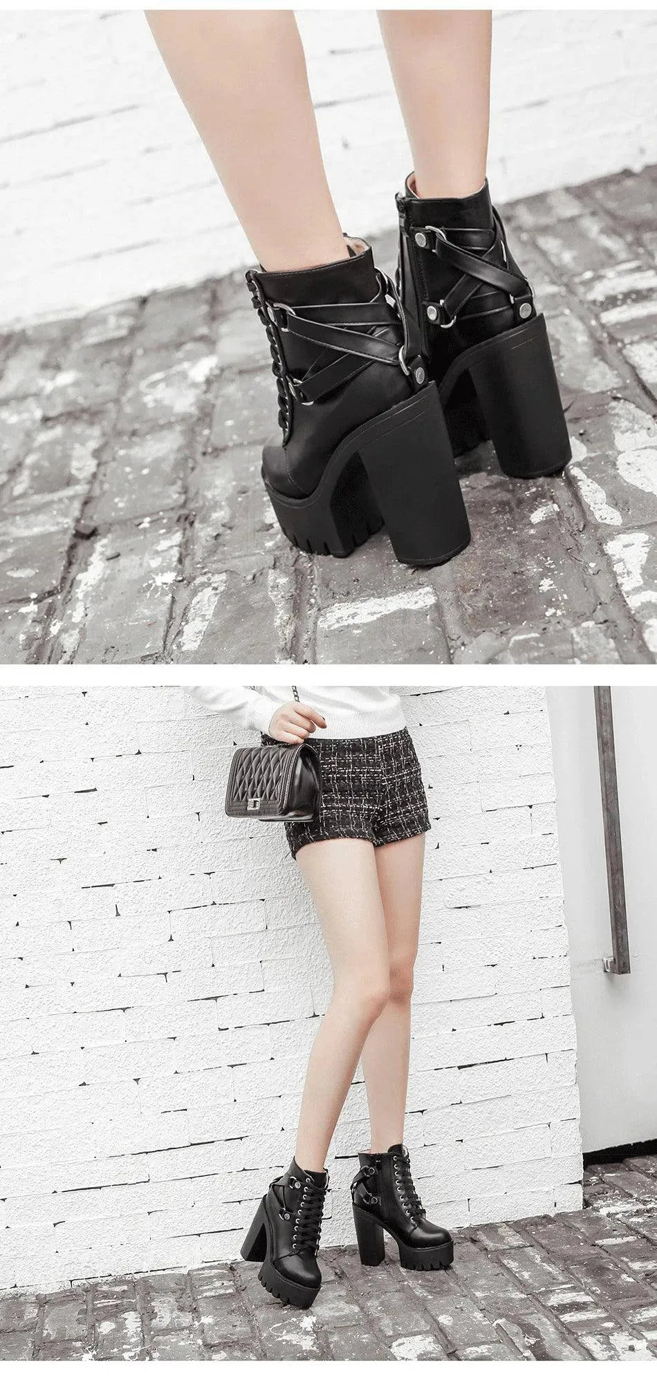 LeStyleParfait Shoes Women's Ankle Boots PU Leather Boots-Boots