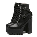LeStyleParfait Shoes Women's Ankle Boots PU Leather Boots-Boots