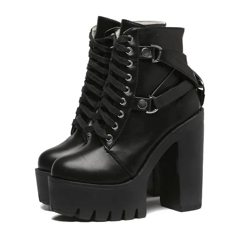 LeStyleParfait Shoes Women's Ankle Boots PU Leather Boots-Boots