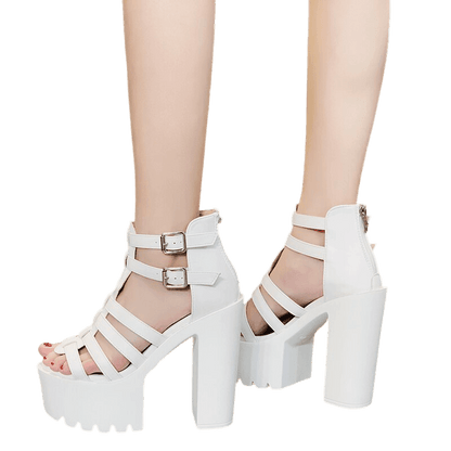 Strappy Roman Platform Heels Sandals - Sandals - LeStyleParfait
