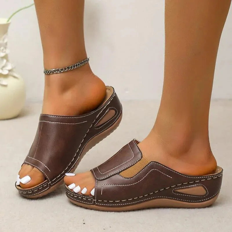 Stretchable Wedge Sandal Shoes - Wedge Shoes - LeStyleParfait