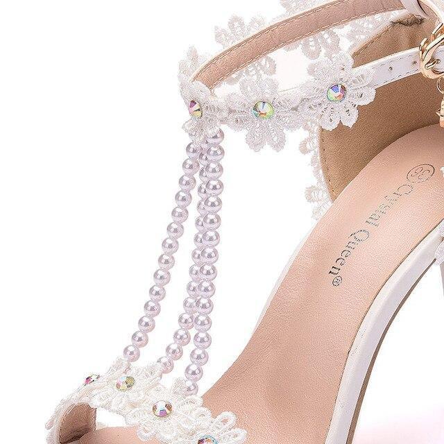 String Bead Lace Wedding Shoes - Sandals - LeStyleParfait