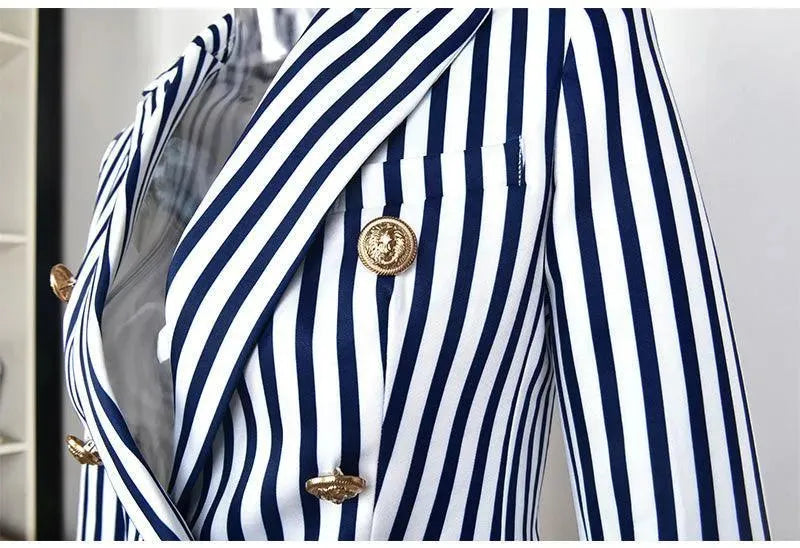 Striped Blazer Women - Casual - Striped-Pinstriped - Striped Blazer - LeStyleParfait