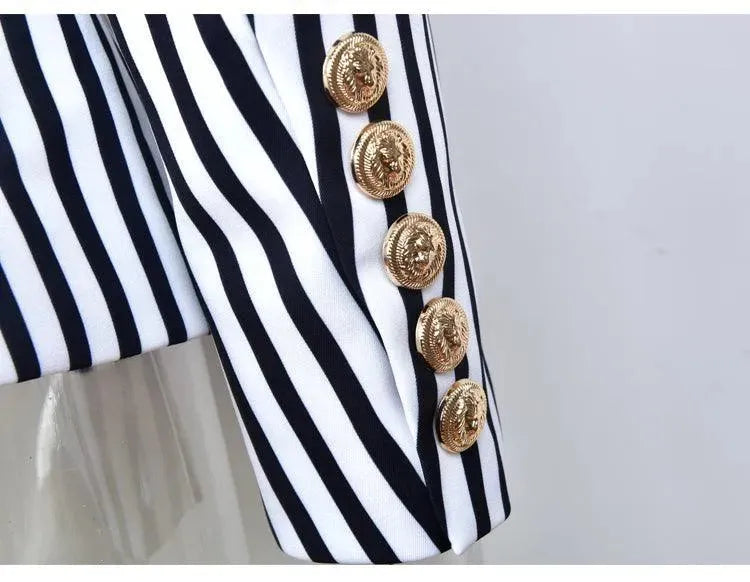 Striped Blazer Women - Casual - Striped-Pinstriped - Striped Blazer - LeStyleParfait