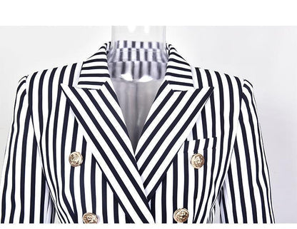 Striped Blazer Women - Casual - Striped-Pinstriped - Striped Blazer - LeStyleParfait