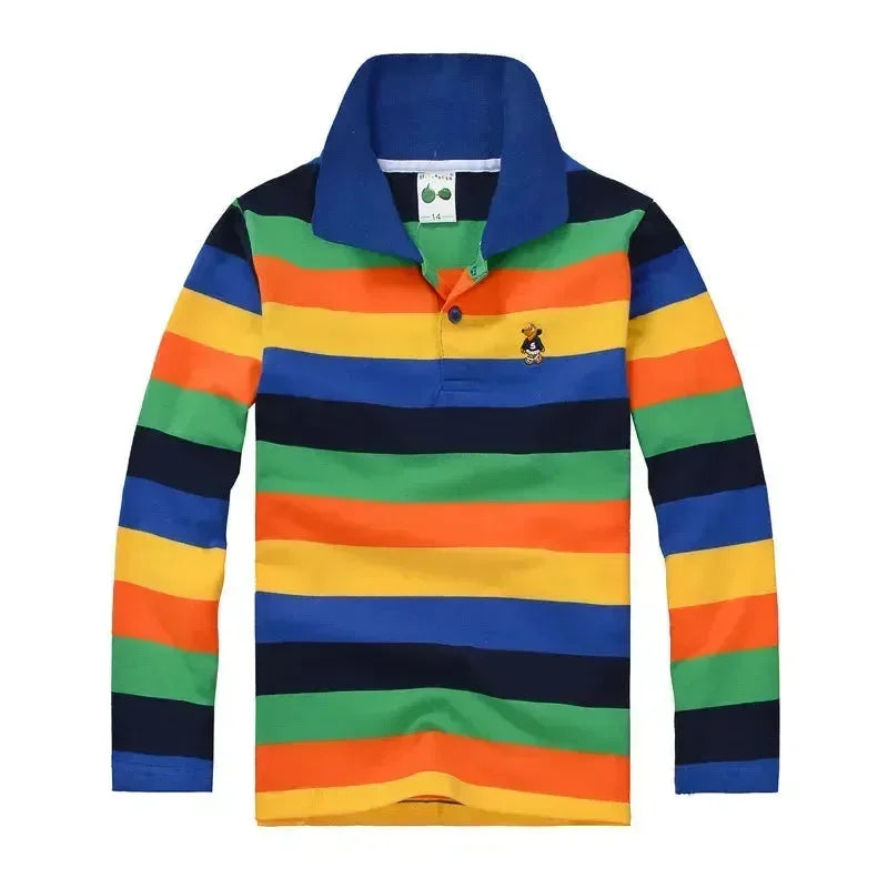 Striped Long Sleeve Polo Shirt for Kids - Polo Shirt - LeStyleParfait
