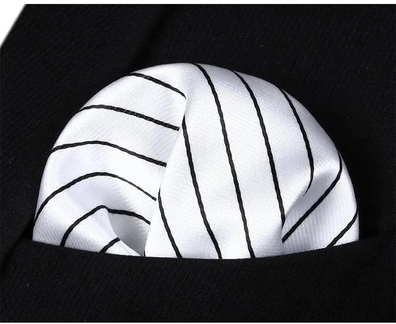 Striped Necktie Handkerchief Set - Necktie - LeStyleParfait