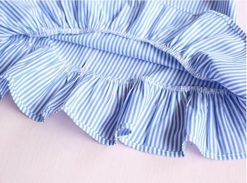 Striped Petal Sleeve Girls Dresses - Girls Dresses - LeStyleParfait