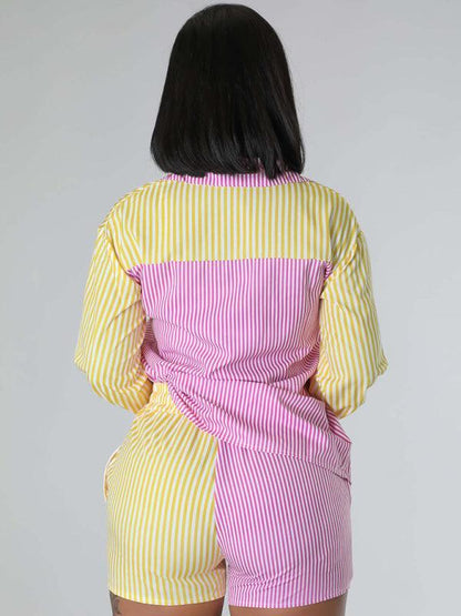 Striped Women Shorts Outfit Set - Clothing Set - LeStyleParfait