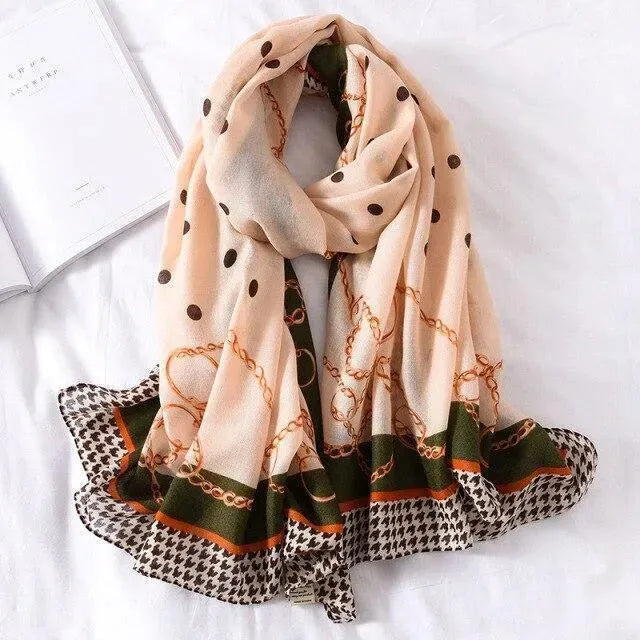 LeStyleParfait Women's Scarves & Shawls Stylish Wrap Scarf Striped-Pinstriped Cotton -Scarf