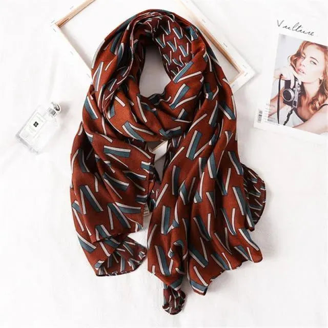 LeStyleParfait Women's Scarves & Shawls Stylish Wrap Scarf Striped-Pinstriped Cotton -Scarf