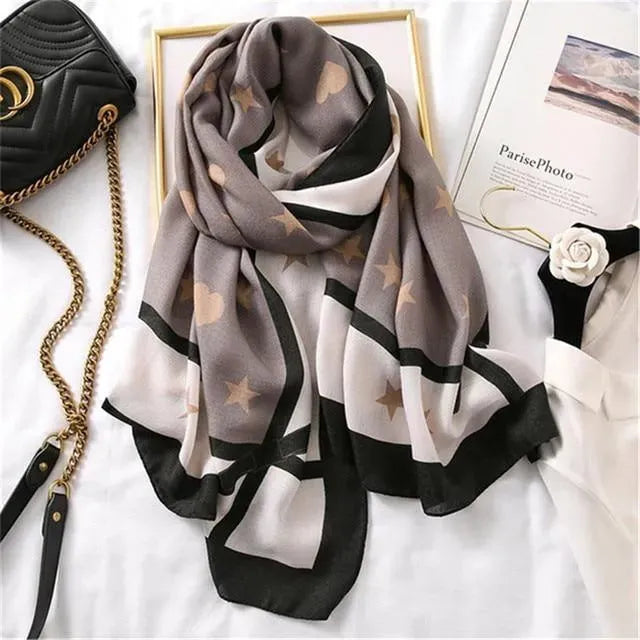 LeStyleParfait Women's Scarves & Shawls Stylish Wrap Scarf Striped-Pinstriped Cotton -Scarf