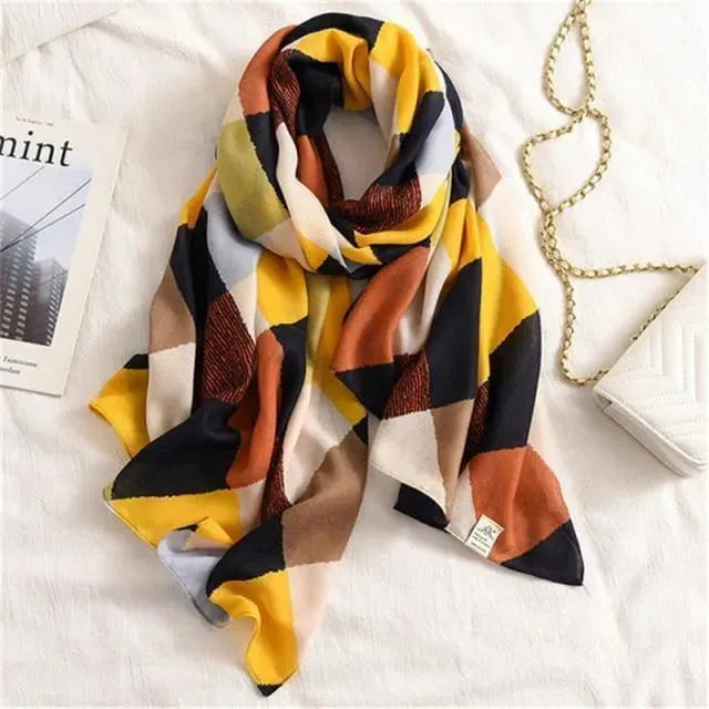 LeStyleParfait Women's Scarves & Shawls Stylish Wrap Scarf Striped-Pinstriped Cotton -Scarf