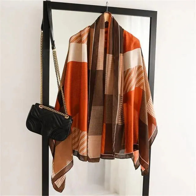 LeStyleParfait Women's Scarves & Shawls Stylish Wrap Scarf Striped-Pinstriped Cotton -Scarf