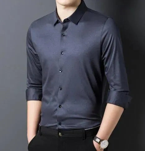 Strummer Satin Men Dress Shirt - Silk Shirt - LeStyleParfait