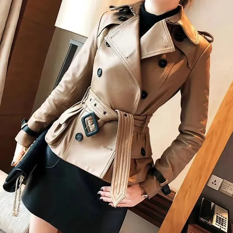 Stylish Chic Leather Women Coat - Coat - LeStyleParfait