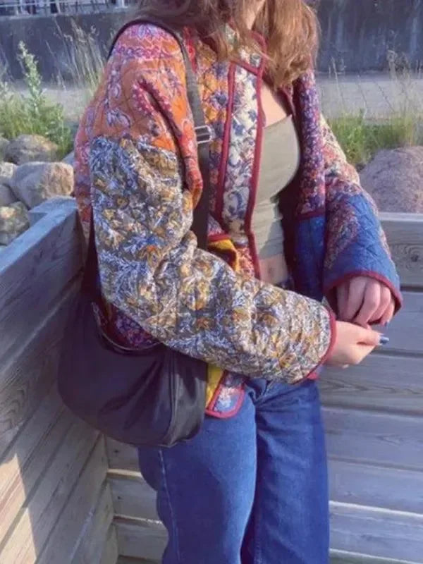 Stylish Loose Printed Women’s Coat - Coat - LeStyleParfait