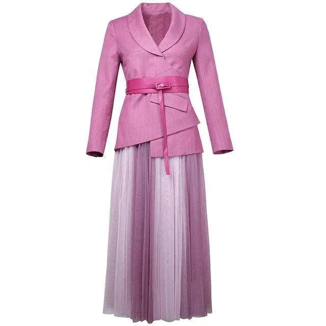 Irregular Blazer Skirt Suit - Skirt Suit - LeStyleParfait