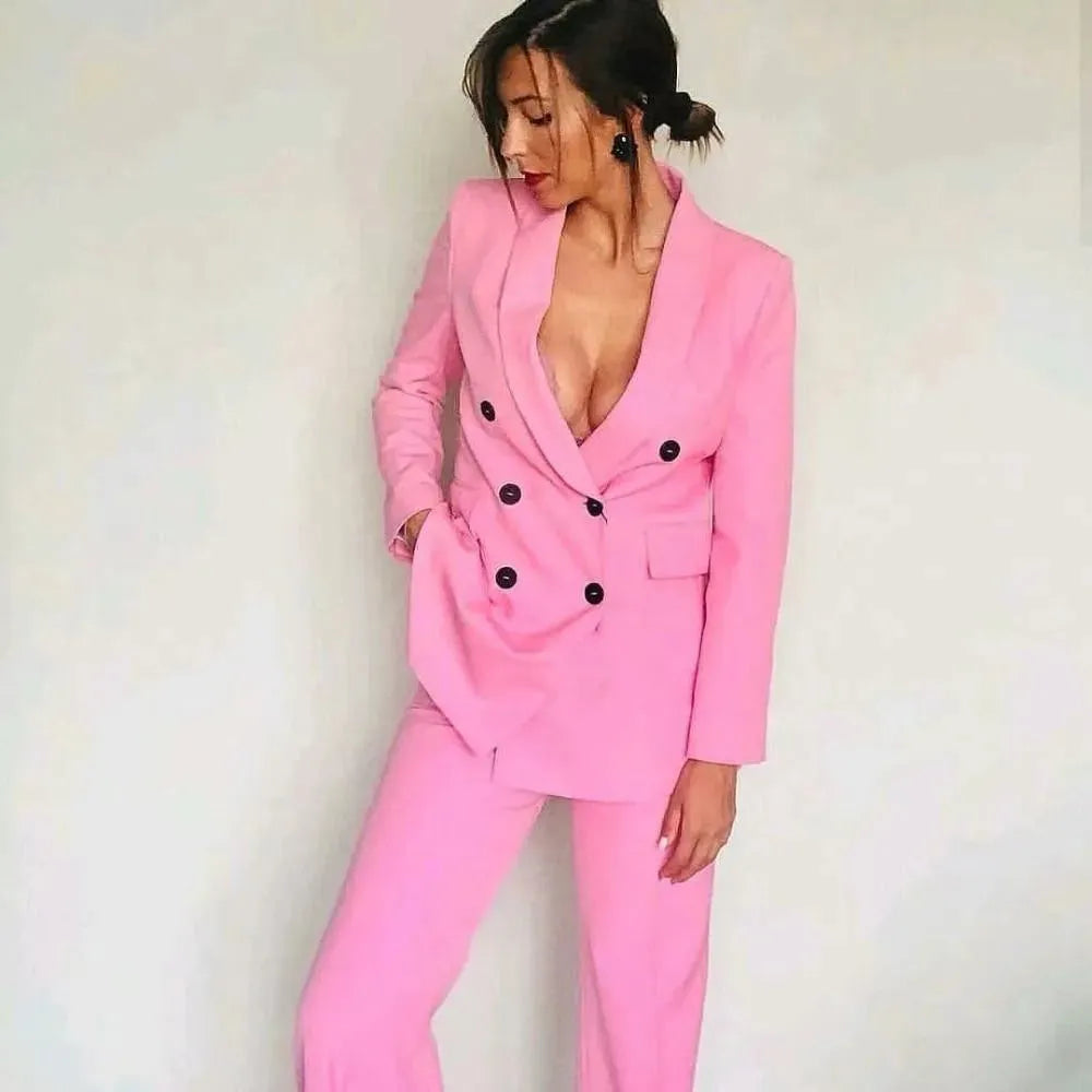 Women Pink Pantsuits - Pantsuit - LeStyleParfait fashion image