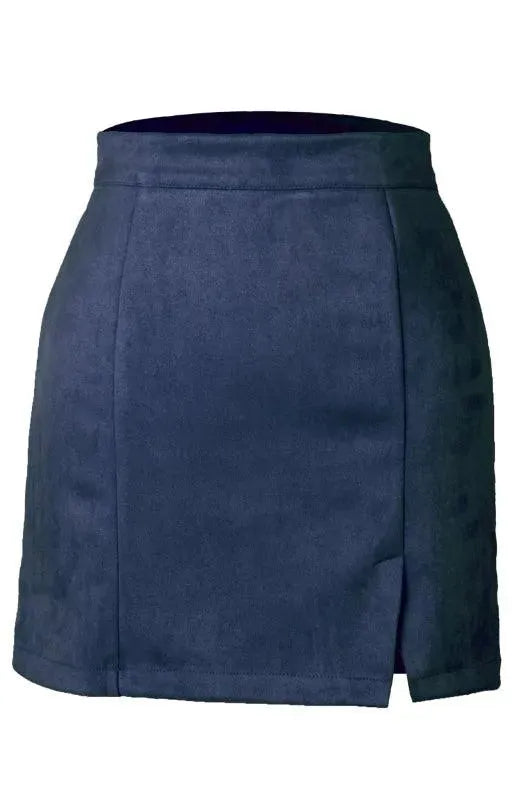 Suede High Waist A-Line Mini Skirt - A-Line Mini Skirt - LeStyleParfait
