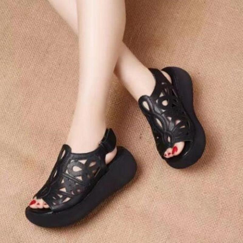 Summer Peep Toe Wedge Sandals - Wedge Shoes - LeStyleParfait