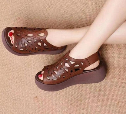 Summer Peep Toe Wedge Sandals - Wedge Shoes - LeStyleParfait