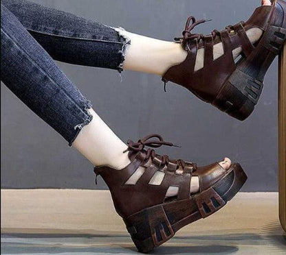 Summer Peep Wedge Sandal Shoes - Wedge Shoes - LeStyleParfait
