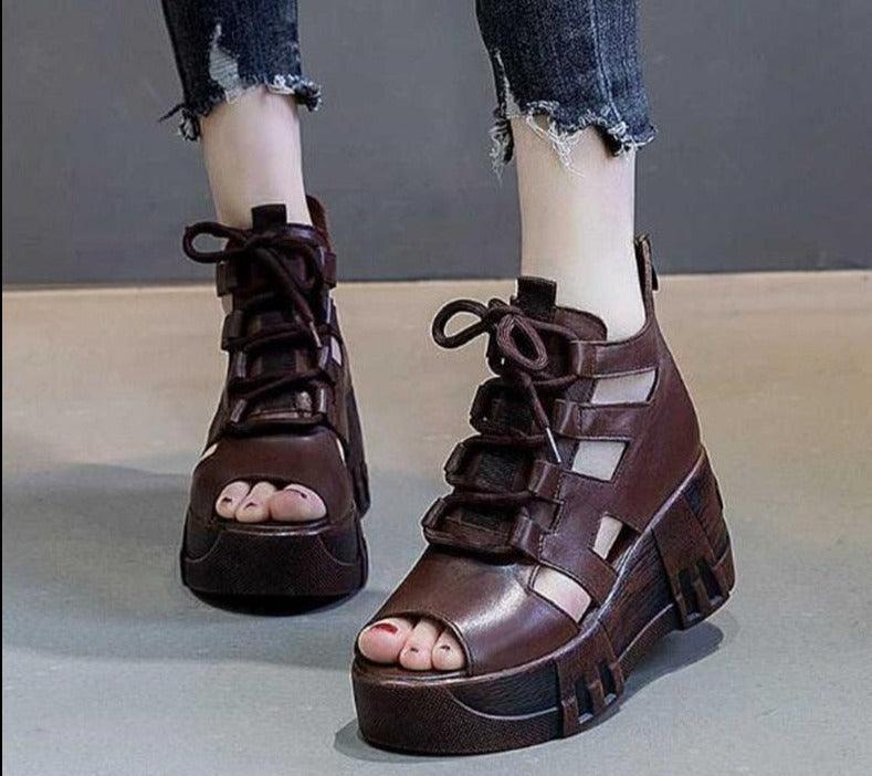 Summer Peep Wedge Sandal Shoes - Wedge Shoes - LeStyleParfait