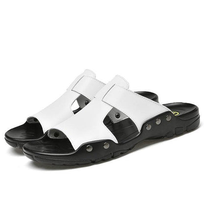 Summer Slip On Leather Sandals - Sandals - LeStyleParfait