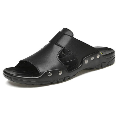 Summer Slip On Leather Sandals - Sandals - LeStyleParfait
