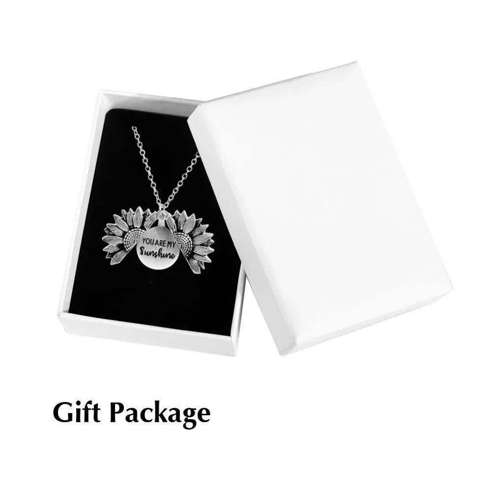 Sunflower Pendant Necklace - Engraved (You are my sunshine) - Pendant Necklace - LeStyleParfait