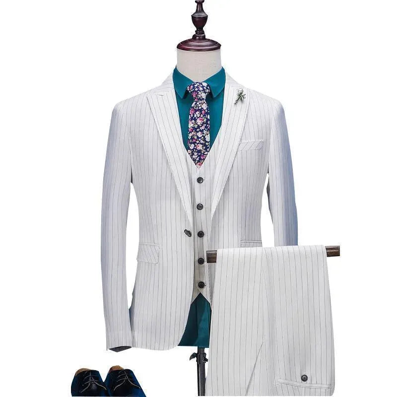 Super Smooth Striped Men 3 Piece Suit - Three Piece Suit - LeStyleParfait