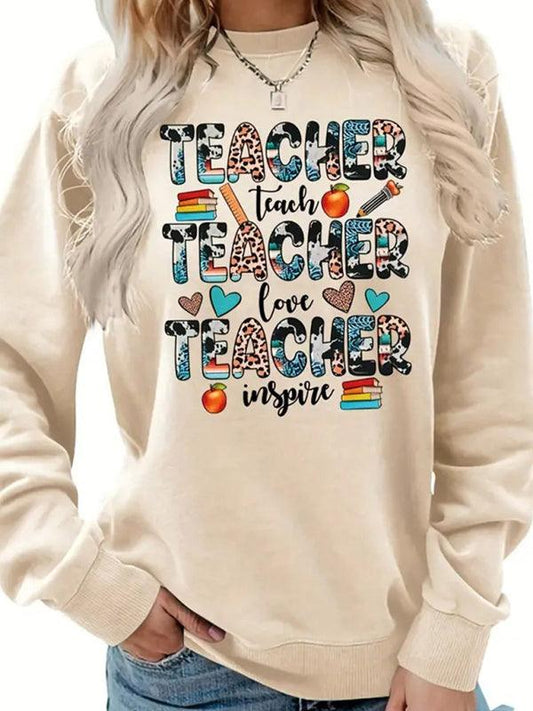 Teacher Print Women Sweatshirt - Women Sweatshirt - LeStyleParfait