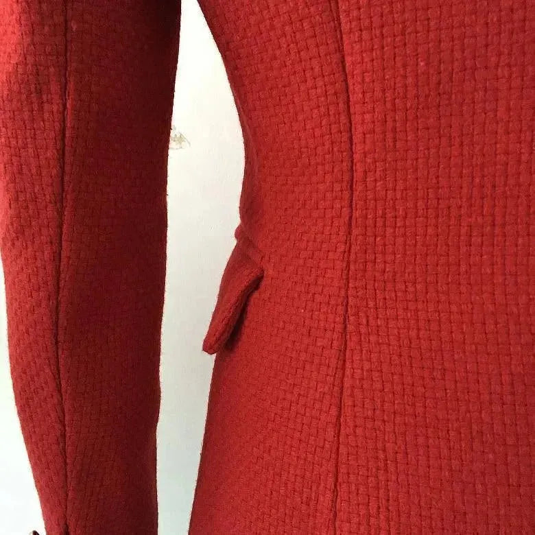 The Pragmatic Red Tweed Blazer Women - Casual - Plain-Solid - Double-Breasted Blazer - LeStyleParfait