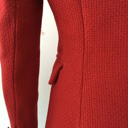 The Pragmatic Red Tweed Blazer Women - Casual - Plain-Solid - Double-Breasted Blazer - LeStyleParfait