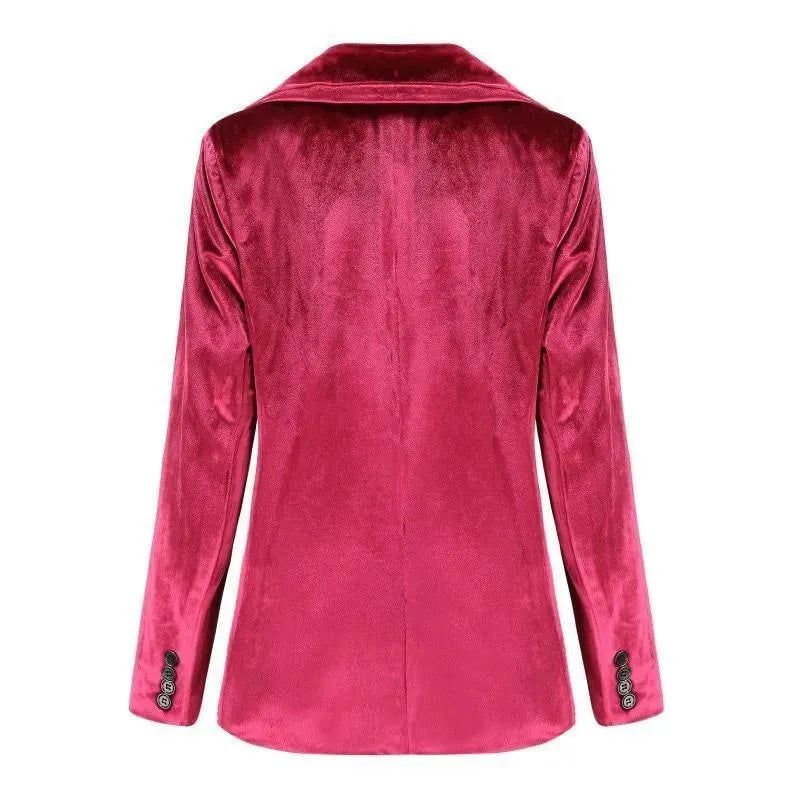 The Smooth Session Velvet Blazer Women - Casual - Plain-Solid - Velvet Blazer - LeStyleParfait